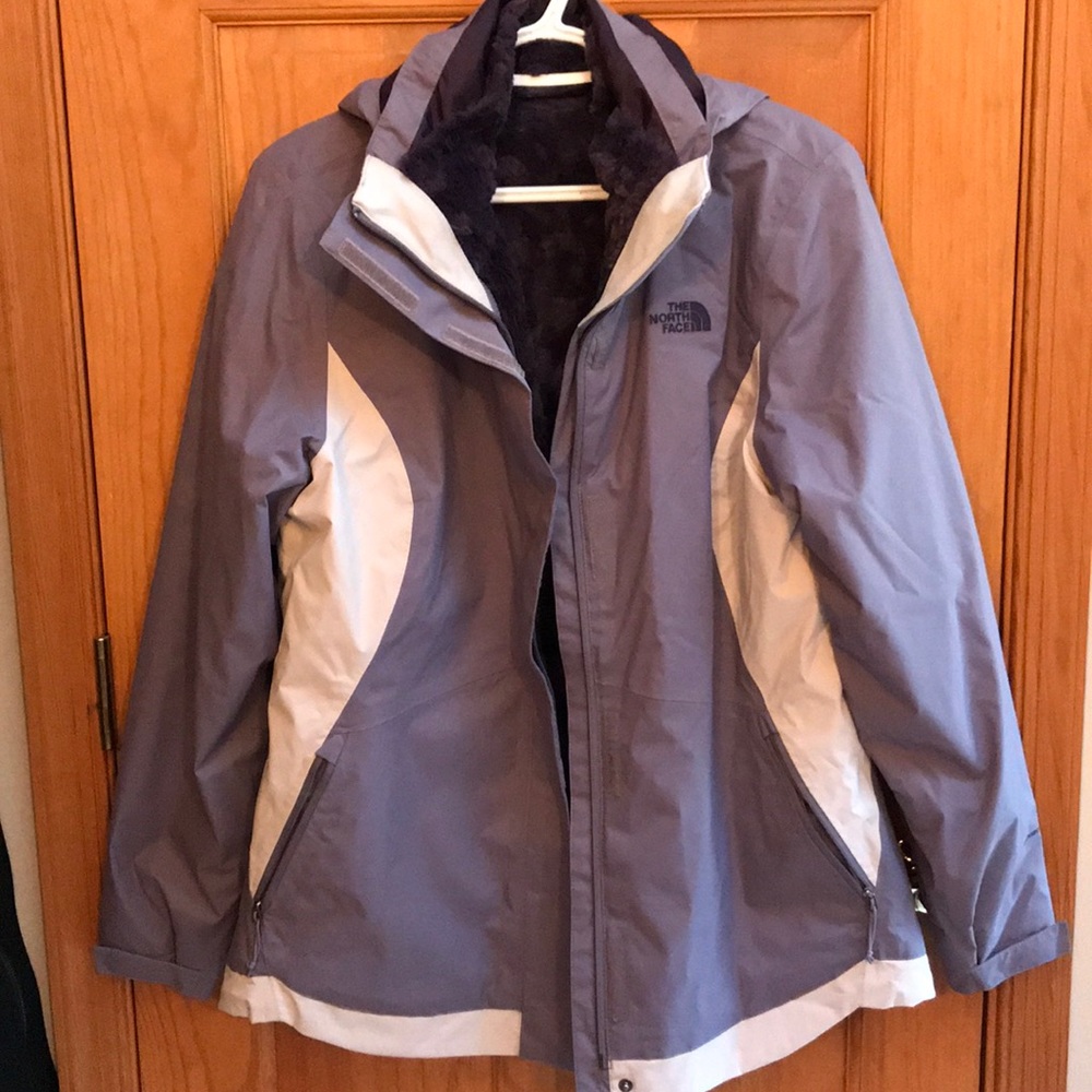 North Face Winter Coat Purple Furry Liner 2 in 1